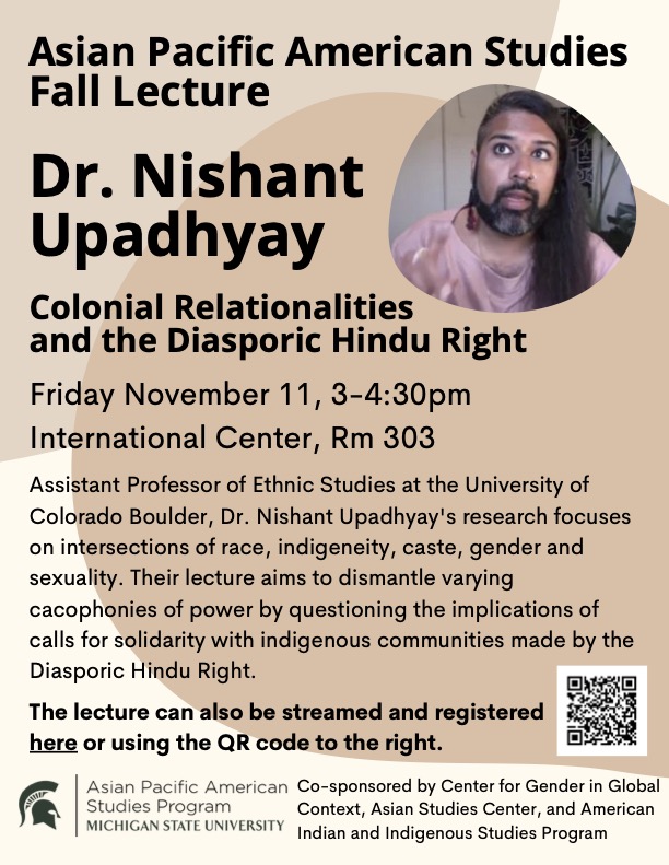 flyer for Dr. Nishant Upadhyay's event